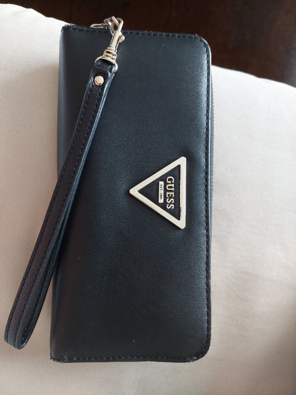 GUESS Laurel Large Zip-Around Wristlet Wallet - Black